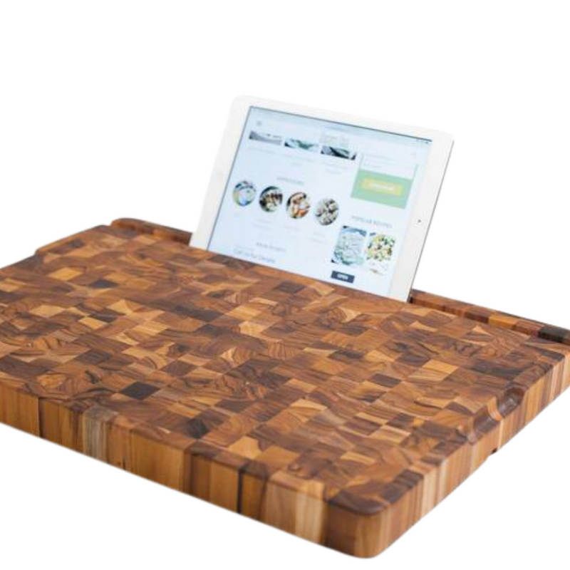 WREN x KB Table Teak End Grain Board with Tablet Slot - WREN